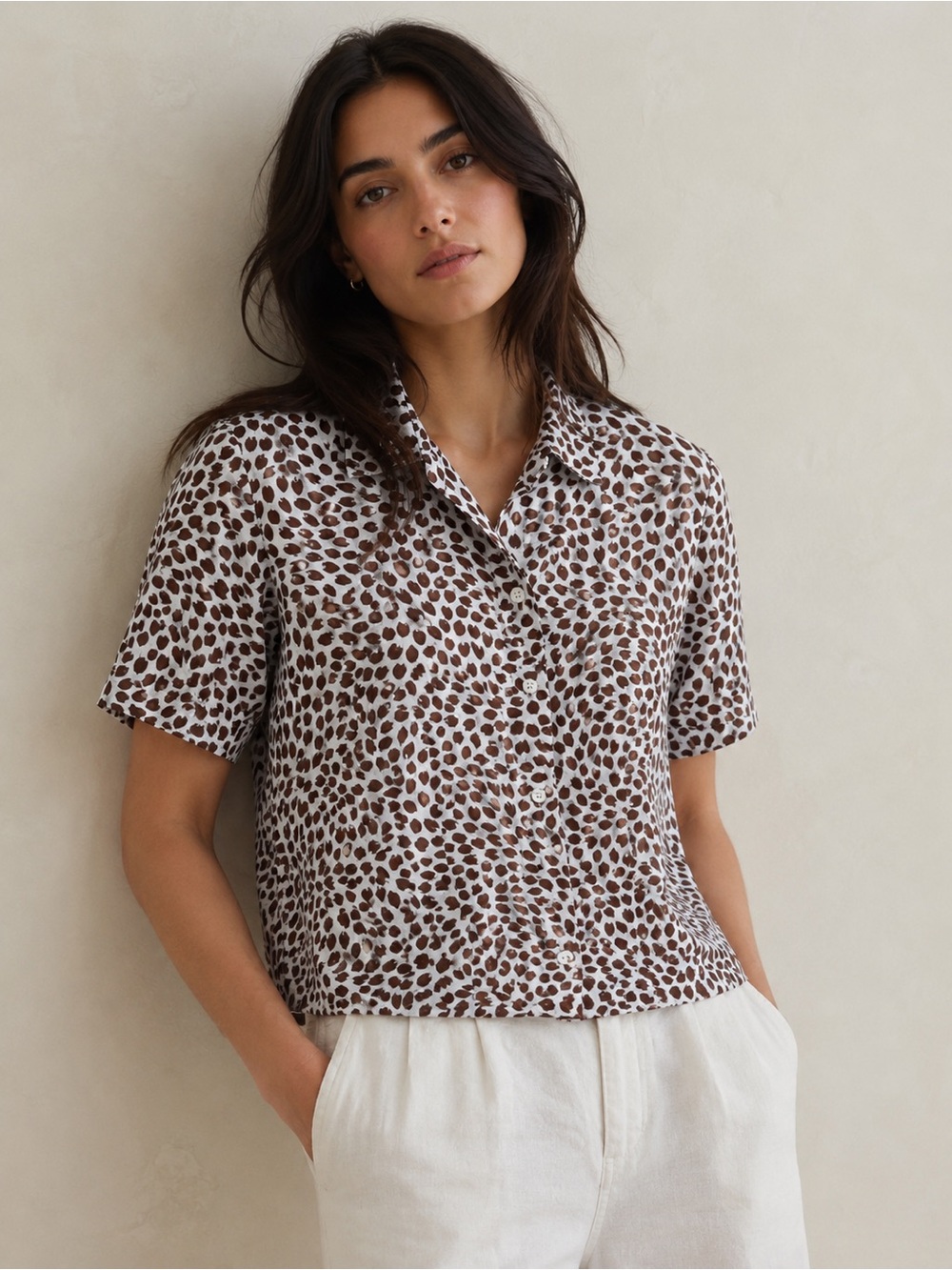 Vintage Carlisle Short-Sleeve Button Up Linen Shirt